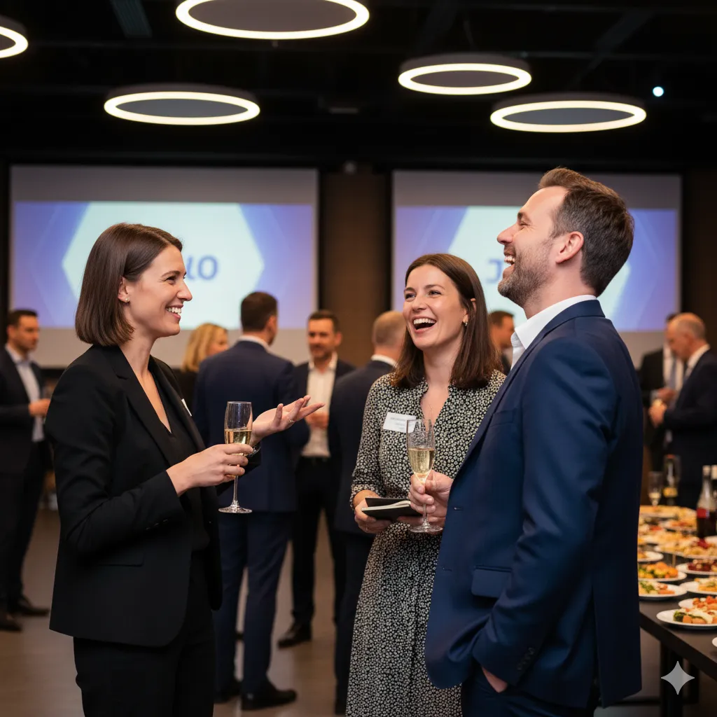 Candid moment from corporate event